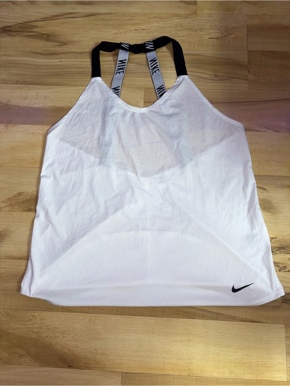 Nike White Tank Top with Black Branded Straps
